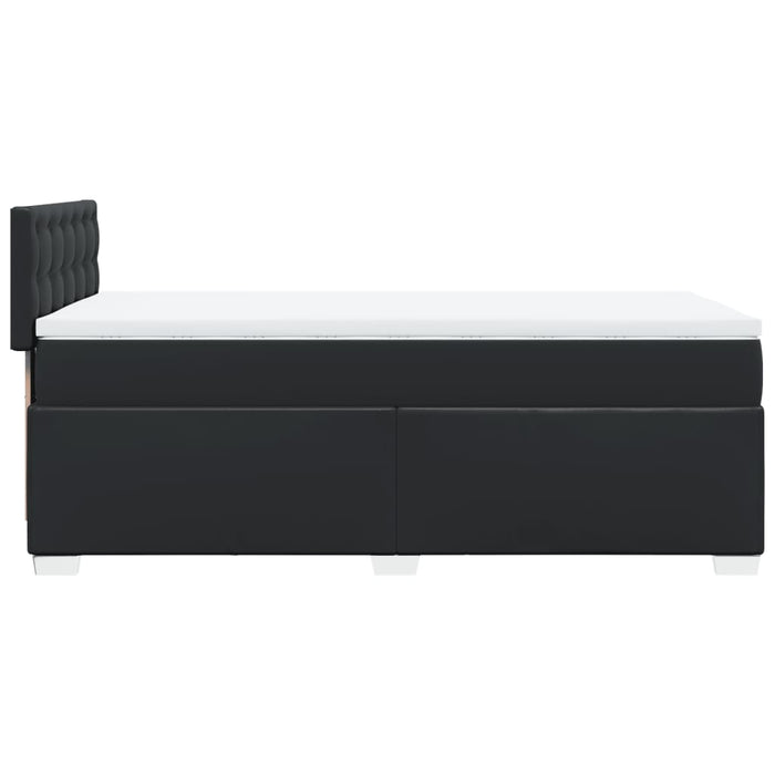 Pat box spring cu saltea, negru, 100x200 cm, piele ecologică - WALTI WALTI