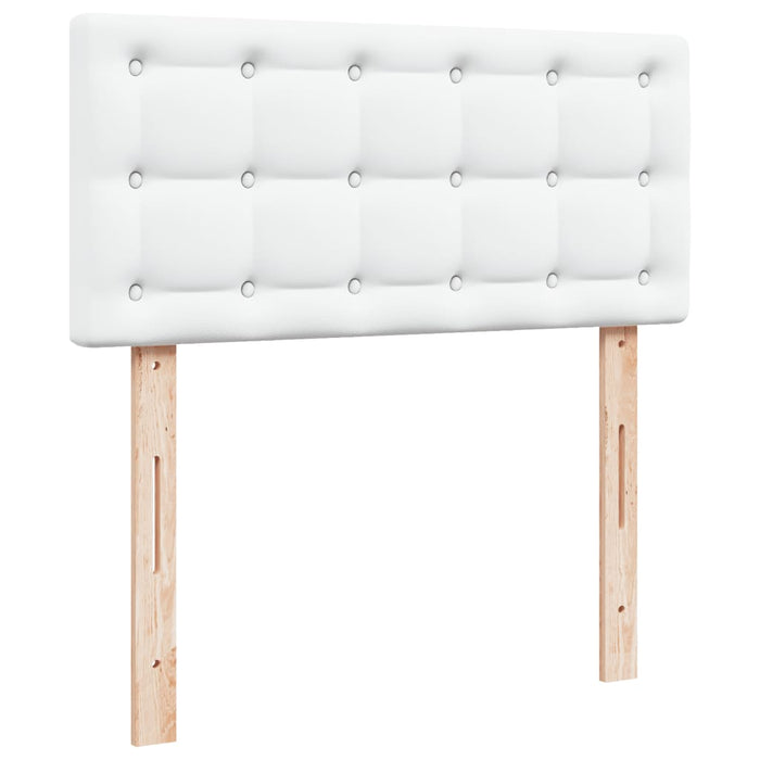 Pat box spring cu saltea, alb, 100x200 cm, piele ecologică - WALTI WALTI