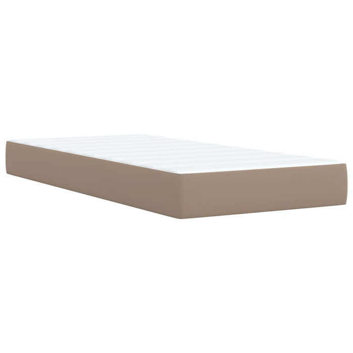 Pat box spring cu saltea, cappuccino, 100x200cm piele ecologică - WALTI WALTI