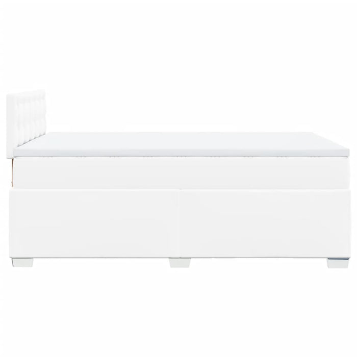 Pat box spring cu saltea, alb, 120x190 cm, piele ecologică - WALTI WALTI
