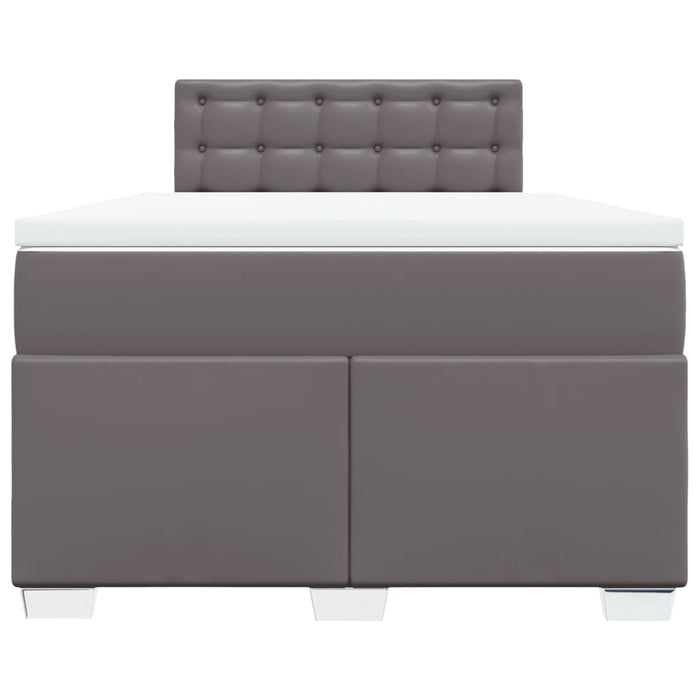 Pat box spring cu saltea, gri, 120x190 cm, piele ecologică - WALTI WALTI
