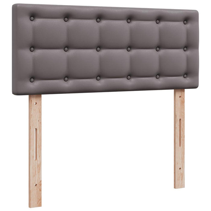 Pat box spring cu saltea, gri, 120x190 cm, piele ecologică - WALTI WALTI