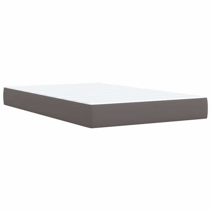 Pat box spring cu saltea, gri, 120x190 cm, piele ecologică - WALTI WALTI