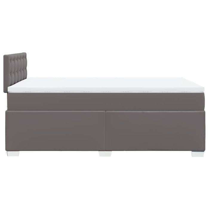 Pat box spring cu saltea, gri, 120x190 cm, piele ecologică - WALTI WALTI