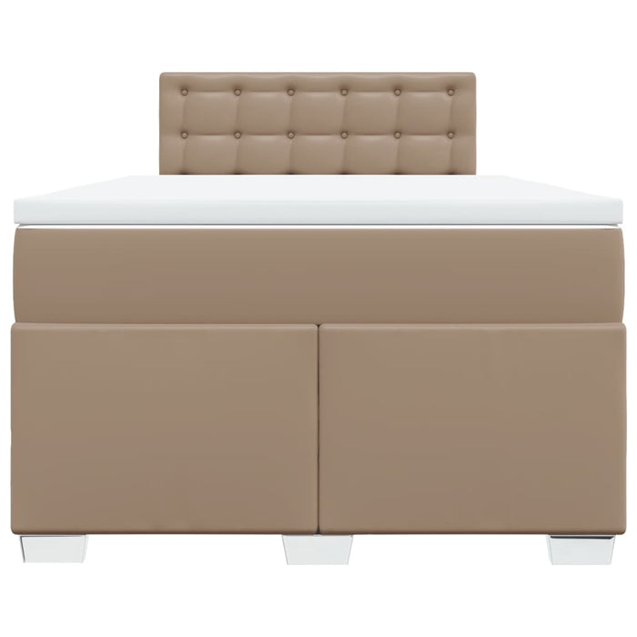 Pat box spring cu saltea, cappuccino, 120x190cm piele ecologică - WALTI WALTI