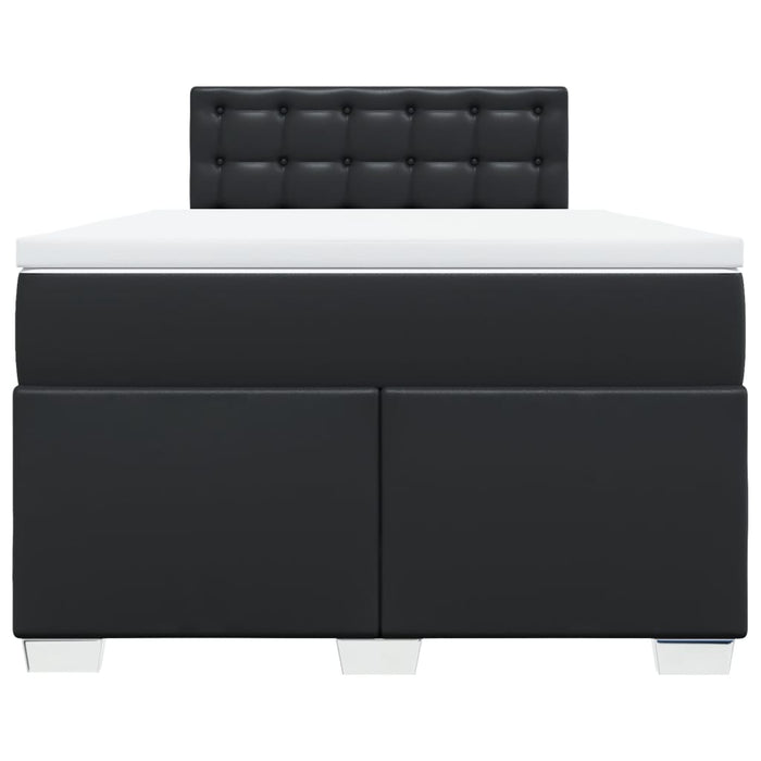 Pat continental cu saltea, negru, 120x200 cm, piele ecologică - WALTI WALTI