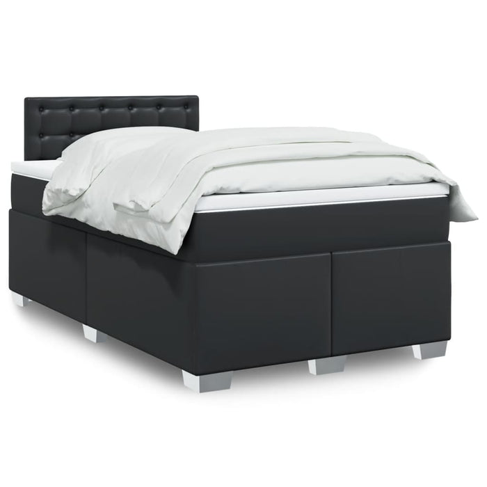 Pat continental cu saltea, negru, 120x200 cm, piele ecologică - WALTI WALTI