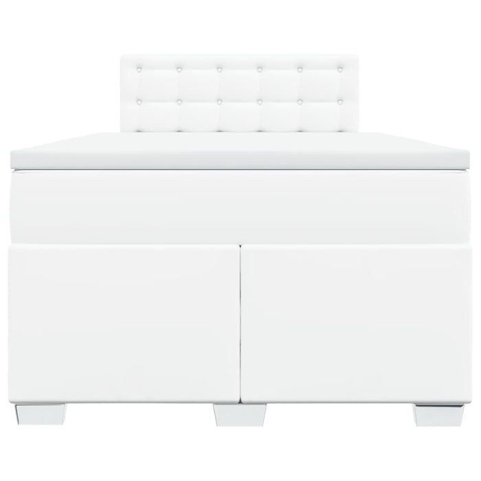 Pat box spring cu saltea, alb, 120x200 cm, piele ecologică - WALTI WALTI