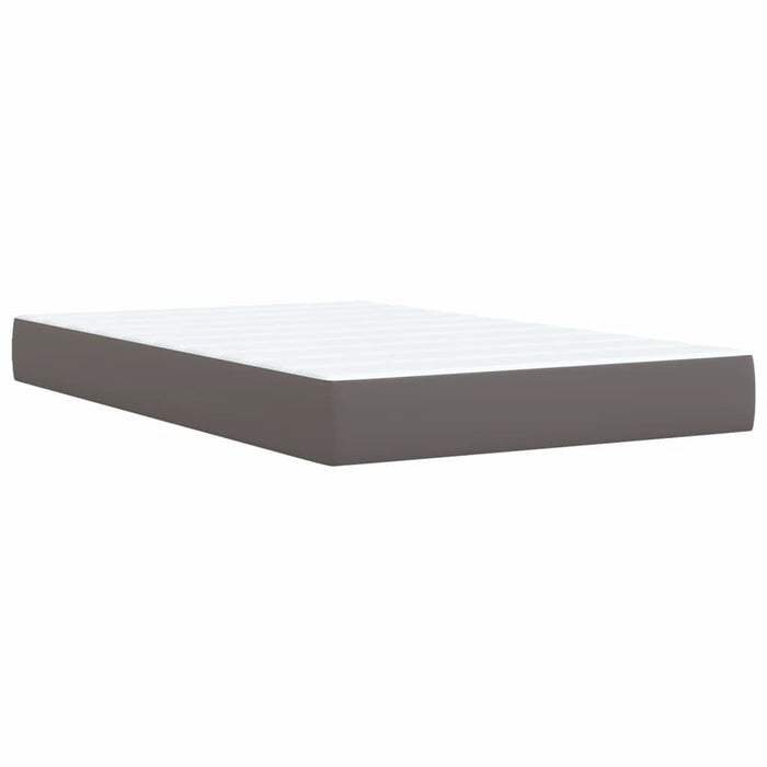Pat box spring cu saltea, gri, 120x200 cm, piele ecologică - WALTI WALTI