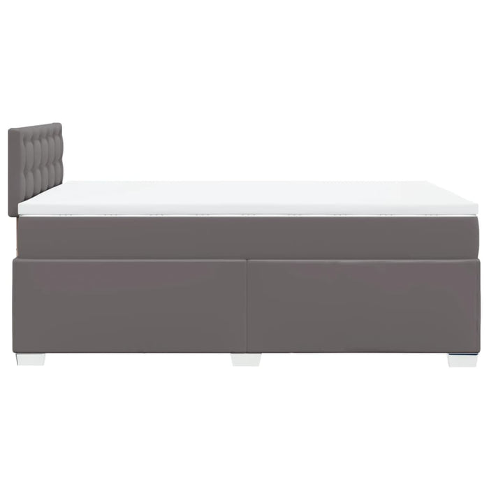 Pat box spring cu saltea, gri, 120x200 cm, piele ecologică - WALTI WALTI