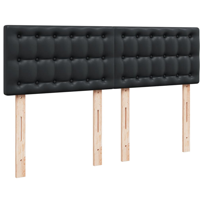 Pat box spring cu saltea, negru, 140x190 cm, piele ecologică - WALTI WALTI