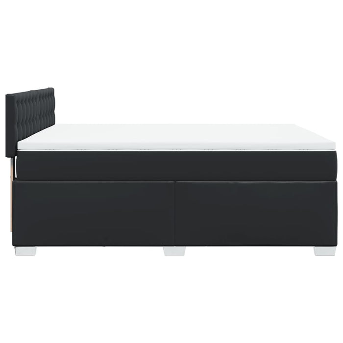 Pat box spring cu saltea, negru, 140x190 cm, piele ecologică - WALTI WALTI