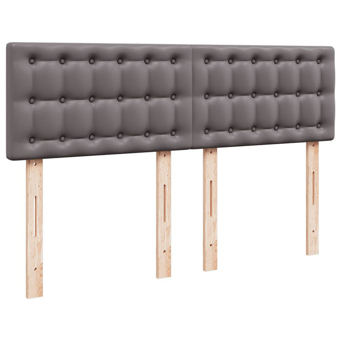 Pat box spring cu saltea, gri, 140x190 cm, piele ecologică - WALTI WALTI