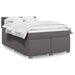Pat box spring cu saltea, gri, 140x190 cm, piele ecologică - WALTI WALTI