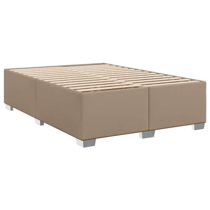 Pat box spring cu saltea, cappuccino, 140x190cm piele ecologică - WALTI WALTI
