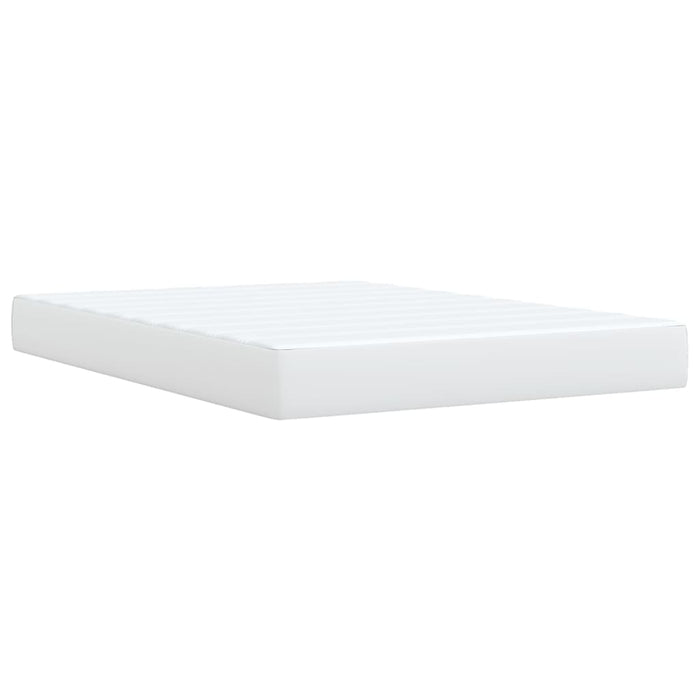 Pat box spring cu saltea, alb, 140x200 cm, piele ecologică - WALTI WALTI