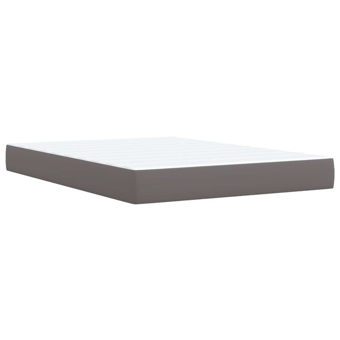 Pat box spring cu saltea, gri, 140x200 cm, piele ecologică - WALTI WALTI