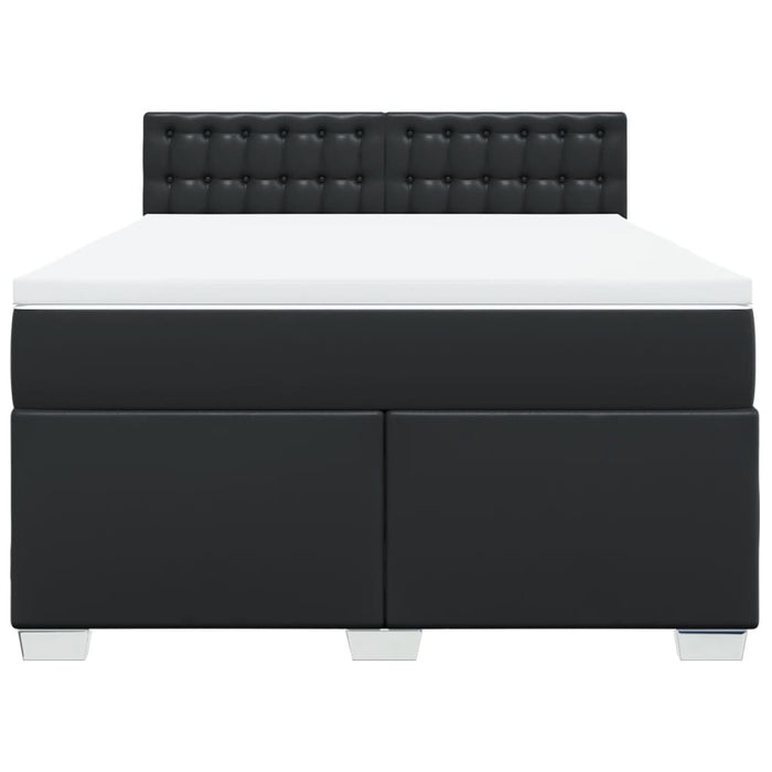 Pat box spring cu saltea, negru, 160x200 cm, piele ecologică - WALTI WALTI