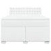 Pat box spring cu saltea, alb, 160x200 cm, piele ecologică - WALTI WALTI