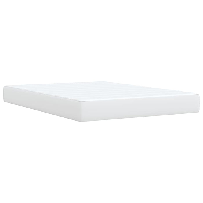 Pat box spring cu saltea, alb, 160x200 cm, piele ecologică - WALTI WALTI