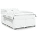 Pat box spring cu saltea, alb, 160x200 cm, piele ecologică - WALTI WALTI