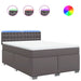 Pat box spring cu saltea, gri, 160x200 cm, piele ecologică - WALTI WALTI