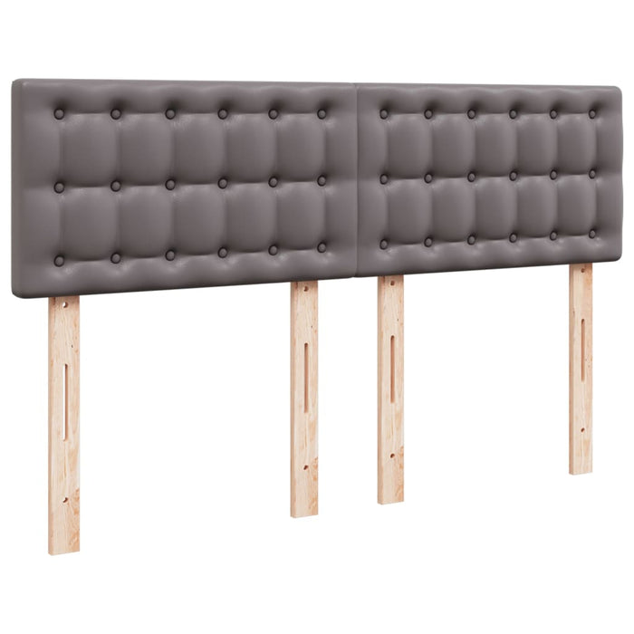 Pat box spring cu saltea, gri, 160x200 cm, piele ecologică - WALTI WALTI