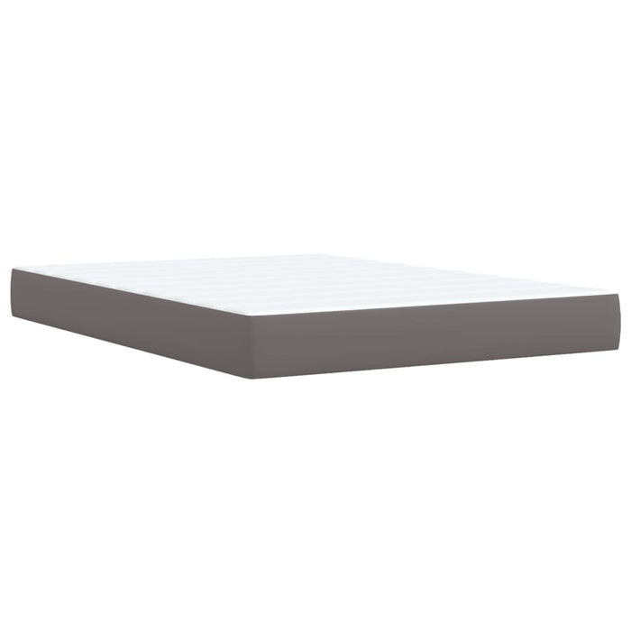 Pat box spring cu saltea, gri, 160x200 cm, piele ecologică - WALTI WALTI