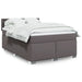 Pat box spring cu saltea, gri, 160x200 cm, piele ecologică - WALTI WALTI
