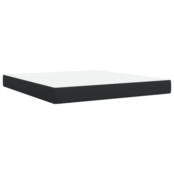 Pat box spring cu saltea, negru, 180x200 cm, piele ecologică - WALTI WALTI