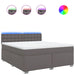Pat box spring cu saltea, gri, 180x200 cm, piele ecologică - WALTI WALTI