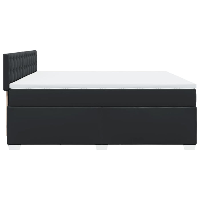 Pat box spring cu saltea, negru, 200x200 cm, piele ecologică - WALTI WALTI