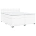 Pat box spring cu saltea, alb, 200x200 cm, piele ecologică - WALTI WALTI