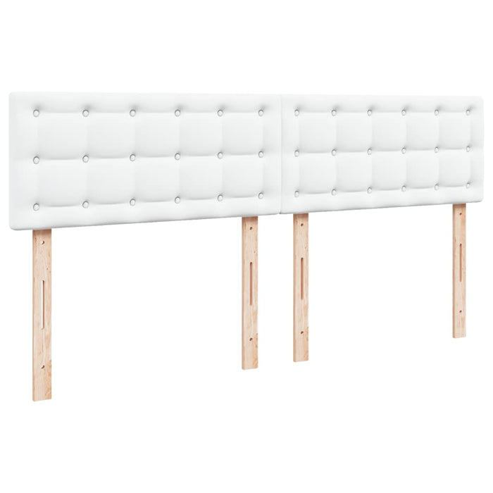 Pat box spring cu saltea, alb, 200x200 cm, piele ecologică - WALTI WALTI