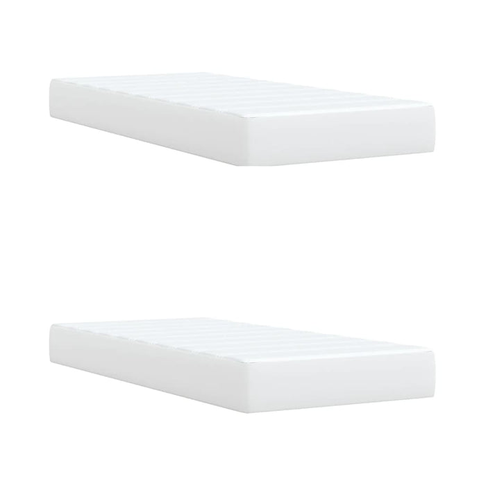 Pat box spring cu saltea, alb, 200x200 cm, piele ecologică - WALTI WALTI