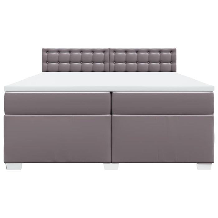 Pat continental cu saltea, gri, 200x200 cm, piele ecologică - WALTI WALTI