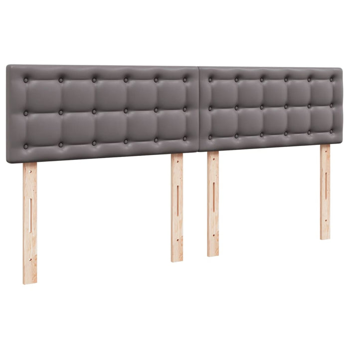 Pat continental cu saltea, gri, 200x200 cm, piele ecologică - WALTI WALTI