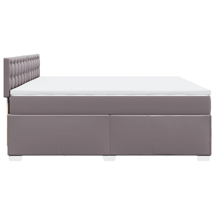 Pat continental cu saltea, gri, 200x200 cm, piele ecologică - WALTI WALTI