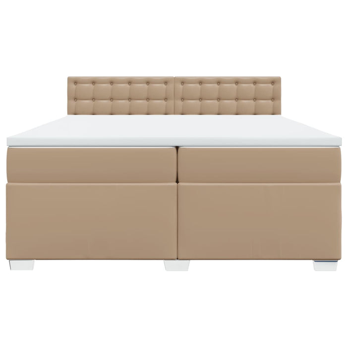 Pat continental cu saltea, cappuccino, 200x200 cm, piele eco WALTI