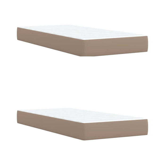 Pat continental cu saltea, cappuccino, 200x200 cm, piele eco WALTI