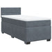 Pat box spring cu saltea, gri închis, 80x200 cm, catifea - WALTI WALTI