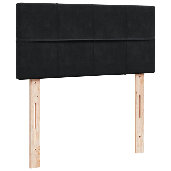 Pat box spring cu saltea, negru, 80x200 cm, catifea - WALTI WALTI