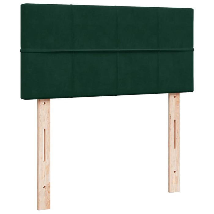 Pat continental cu saltea, verde închis, 80x200 cm, catifea - WALTI WALTI