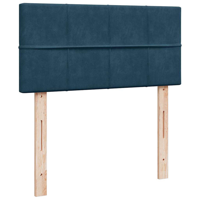 Pat continental cu saltea, albastru, 80x200 cm, catifea - WALTI WALTI