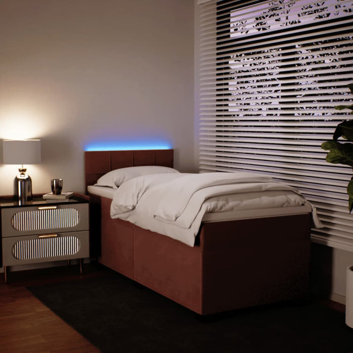 Pat box spring cu saltea, roz, 80x200 cm, catifea - WALTI WALTI
