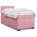 Pat box spring cu saltea, roz, 80x200 cm, catifea - WALTI WALTI