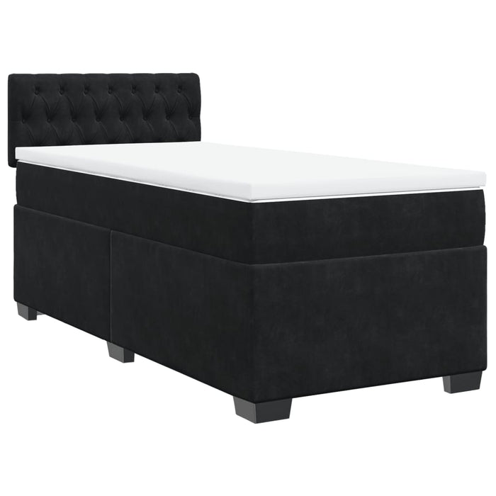 Pat box spring cu saltea, negru, 80x200 cm, catifea - WALTI WALTI