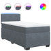 Pat box spring cu saltea, gri închis, 90x190 cm, catifea - WALTI WALTI