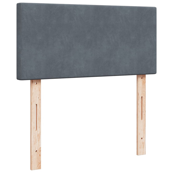 Pat box spring cu saltea, gri închis, 90x190 cm, catifea - WALTI WALTI