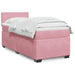 Pat box spring cu saltea, roz, 90x190 cm, catifea - WALTI WALTI